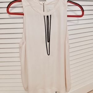 A.L.C. Silk Flowy Ivory Tank with Keyhole